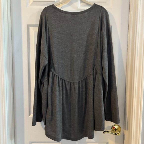 Arula Waffle Knit Babydoll Top - Picture 2 of 6